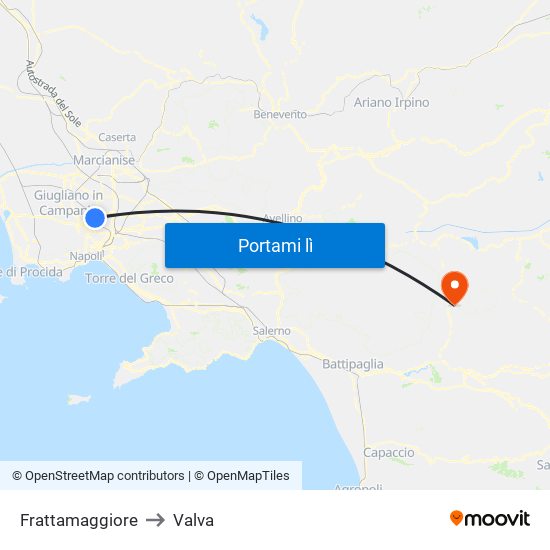 Frattamaggiore to Valva map