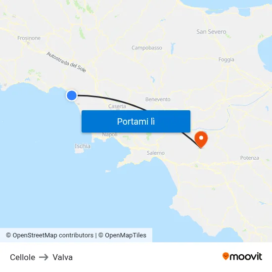 Cellole to Valva map
