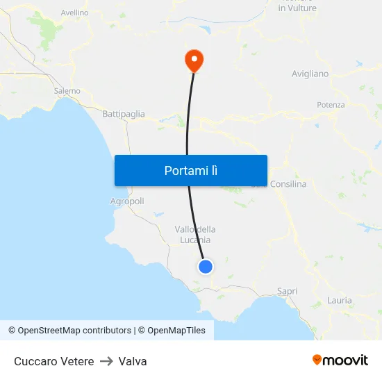 Cuccaro Vetere to Valva map