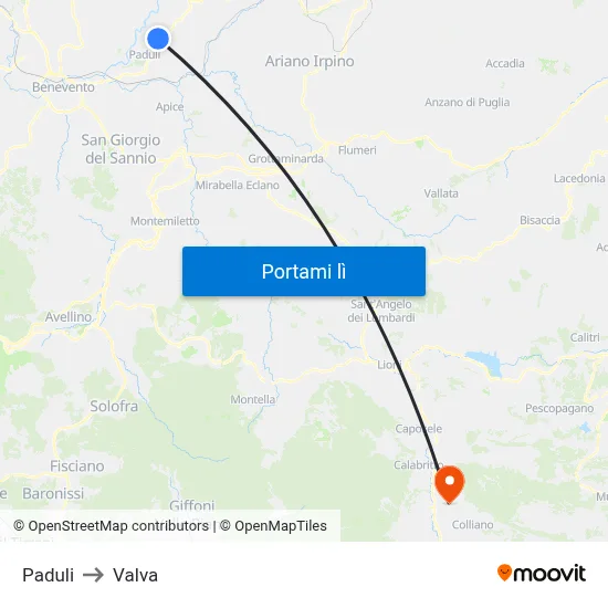 Paduli to Valva map