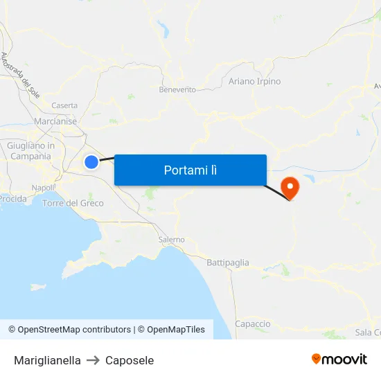 Mariglianella to Caposele map