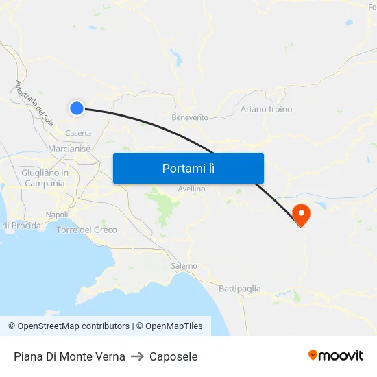 Piana Di Monte Verna to Caposele map