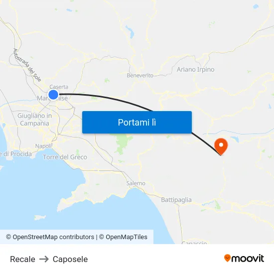 Recale to Caposele map