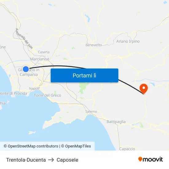 Trentola-Ducenta to Caposele map