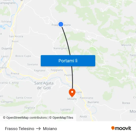 Frasso Telesino to Moiano map