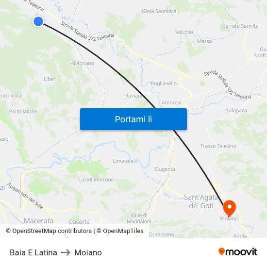 Baia E Latina to Moiano map