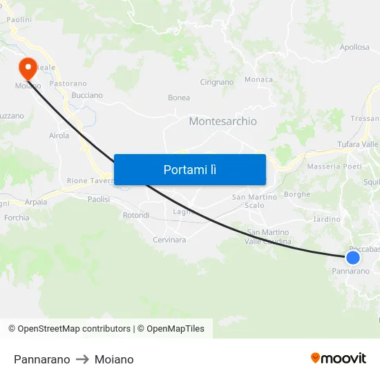 Pannarano to Moiano map