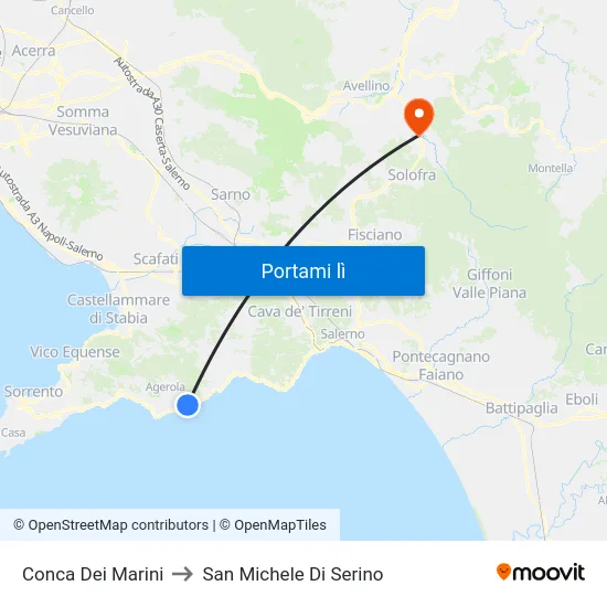 Conca Dei Marini to San Michele Di Serino map
