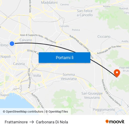 Frattaminore to Carbonara Di Nola map