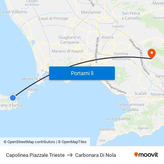 Capolinea Piazzale Trieste to Carbonara Di Nola map