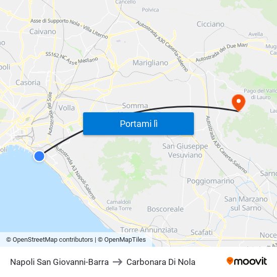 Napoli San Giovanni-Barra to Carbonara Di Nola map