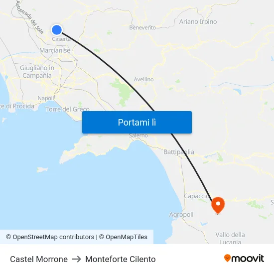 Castel Morrone to Monteforte Cilento map