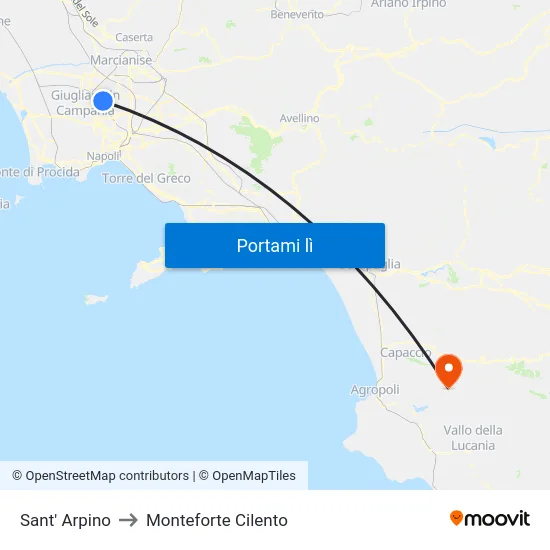 Sant' Arpino to Monteforte Cilento map