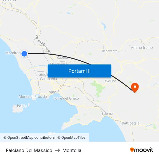 Falciano Del Massico to Montella map