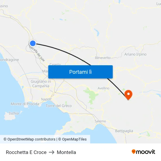 Rocchetta E Croce to Montella map