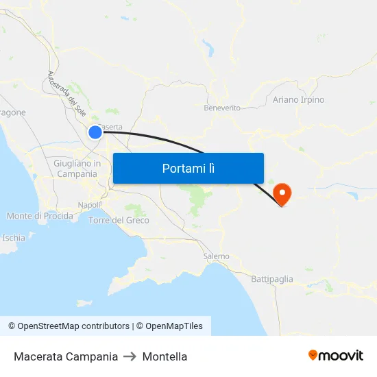 Macerata Campania to Montella map