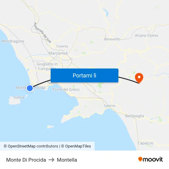Monte Di Procida to Montella map