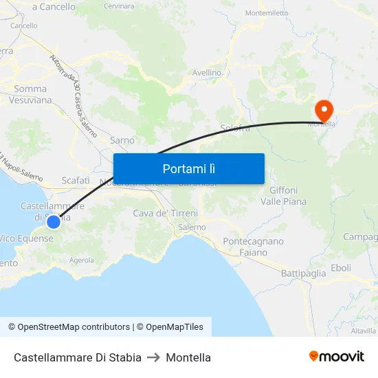 Castellammare Di Stabia to Montella map