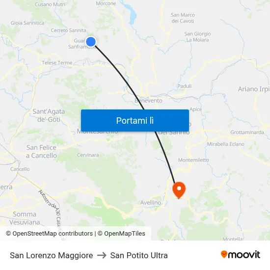 San Lorenzo Maggiore to San Potito Ultra map