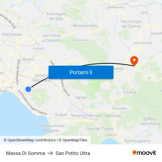 Massa Di Somma to San Potito Ultra map