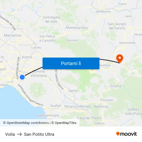 Volla to San Potito Ultra map