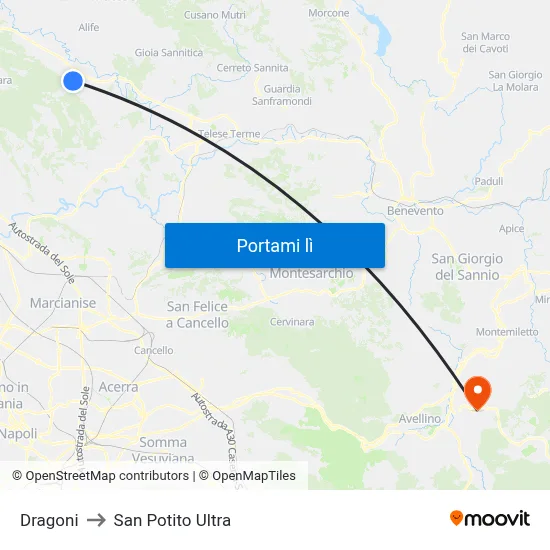 Dragoni to San Potito Ultra map