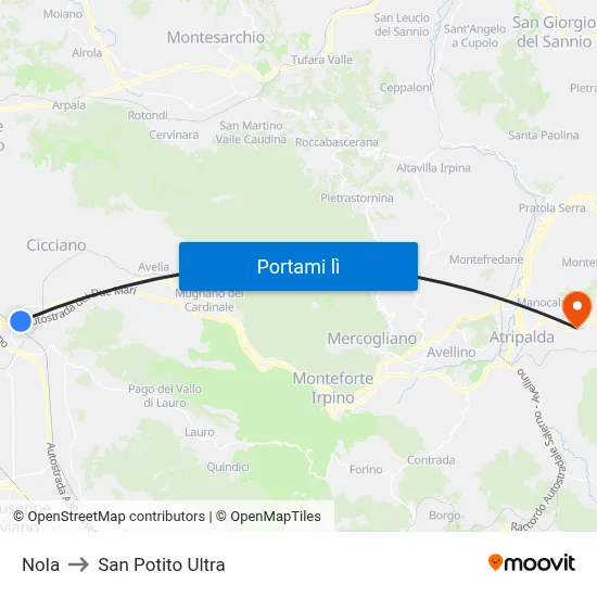 Nola to San Potito Ultra map