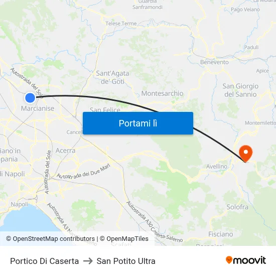 Portico Di Caserta to San Potito Ultra map