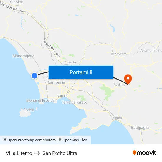 Villa Literno to San Potito Ultra map