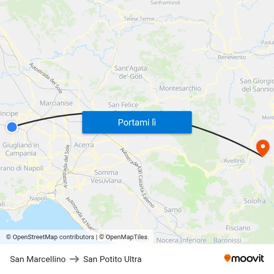 San Marcellino to San Potito Ultra map