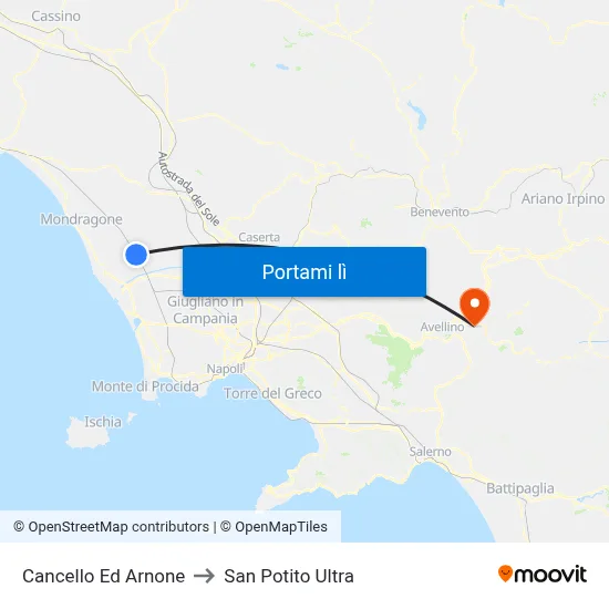 Cancello Ed Arnone to San Potito Ultra map