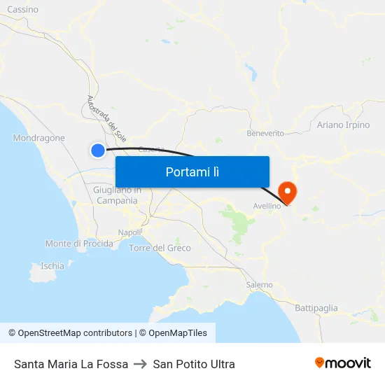 Santa Maria La Fossa to San Potito Ultra map