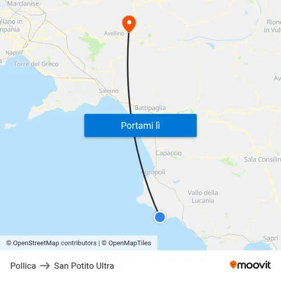 Pollica to San Potito Ultra map
