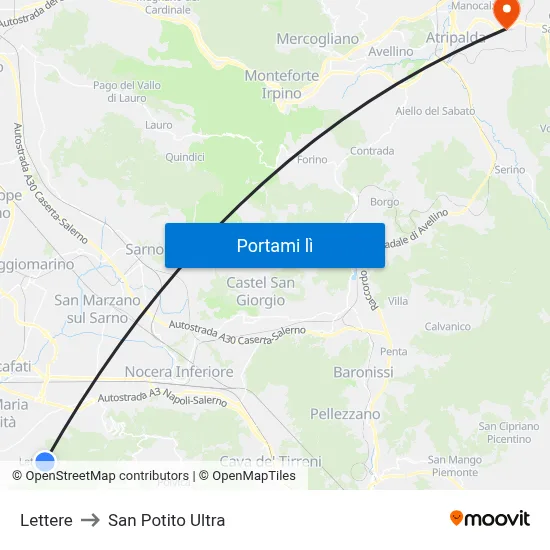 Lettere to San Potito Ultra map