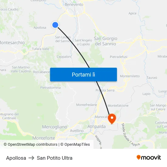 Apollosa to San Potito Ultra map