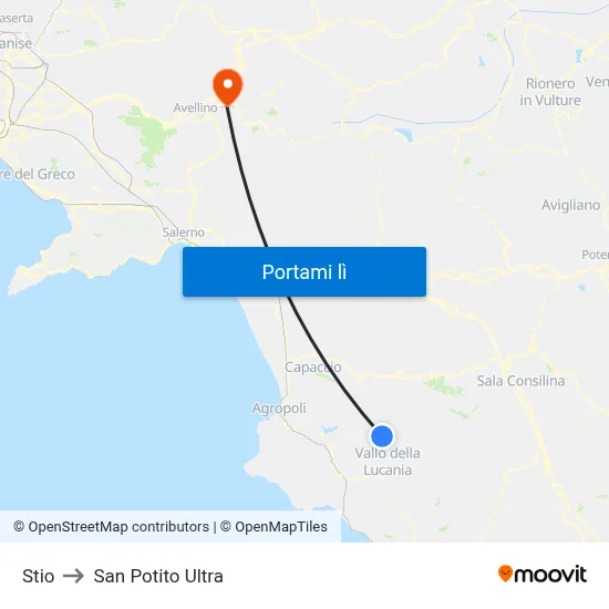 Stio to San Potito Ultra map