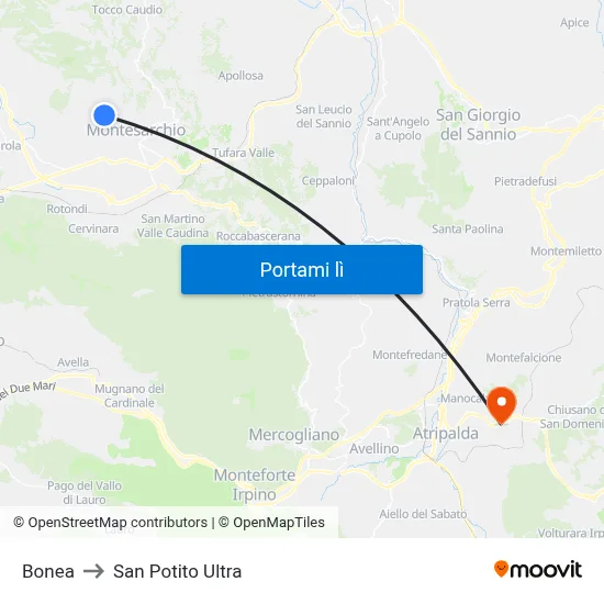 Bonea to San Potito Ultra map