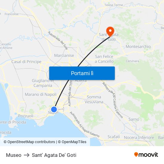 Museo to Sant' Agata De' Goti map