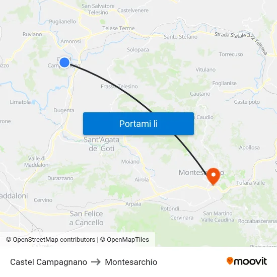 Castel Campagnano to Montesarchio map