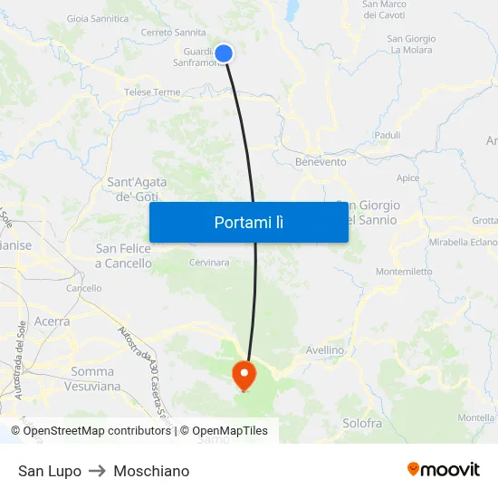 San Lupo to Moschiano map