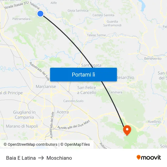 Baia E Latina to Moschiano map