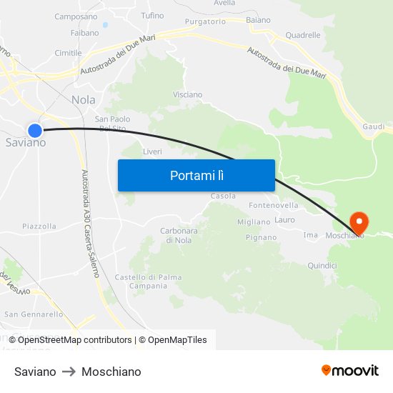 Saviano to Moschiano map