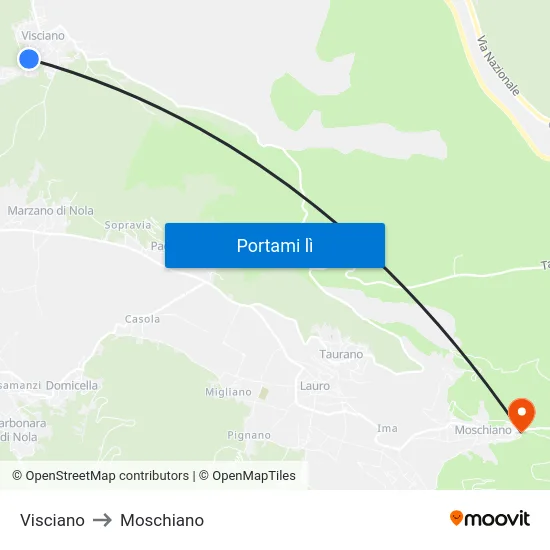 Visciano to Moschiano map