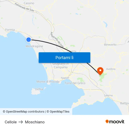 Cellole to Moschiano map