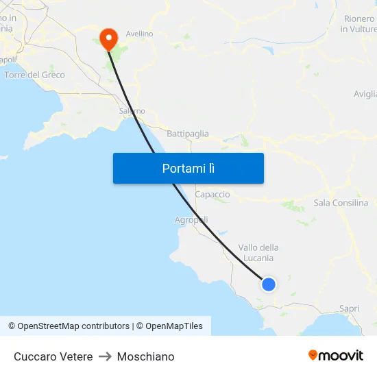 Cuccaro Vetere to Moschiano map
