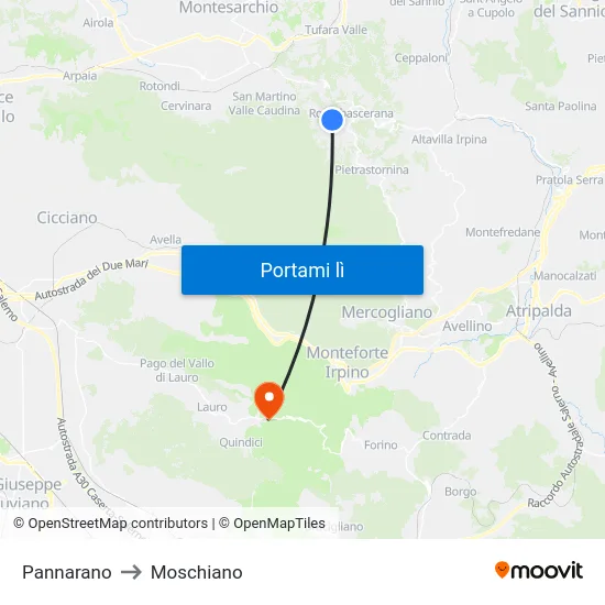 Pannarano to Moschiano map