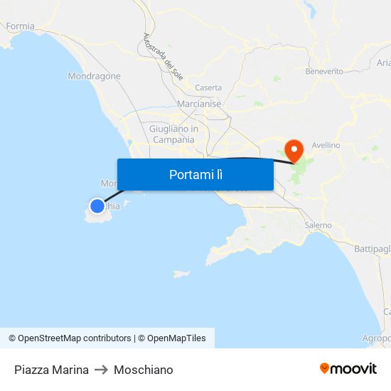 Piazza Marina to Moschiano map