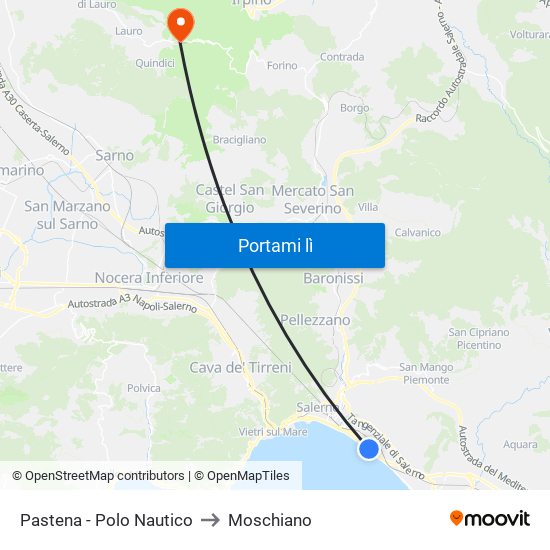 Pastena  - Polo Nautico to Moschiano map