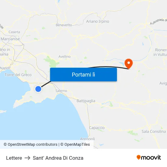 Lettere to Sant' Andrea Di Conza map
