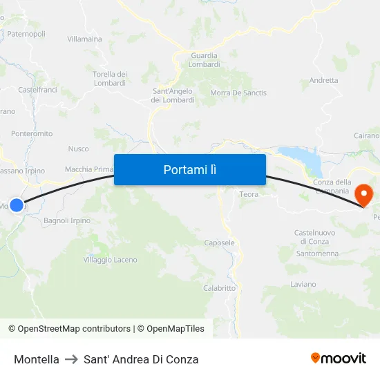 Montella to Sant' Andrea Di Conza map